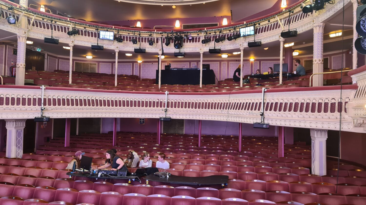 Students exploring the Criterion theatre