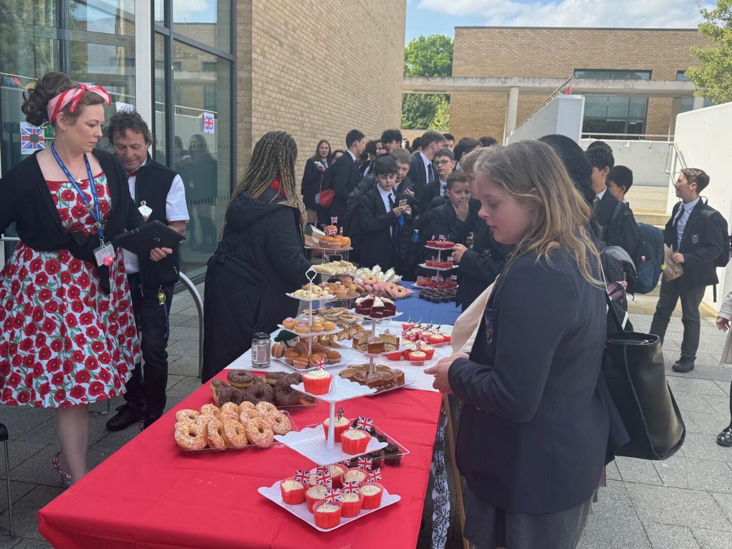 Students at VE day celebrations