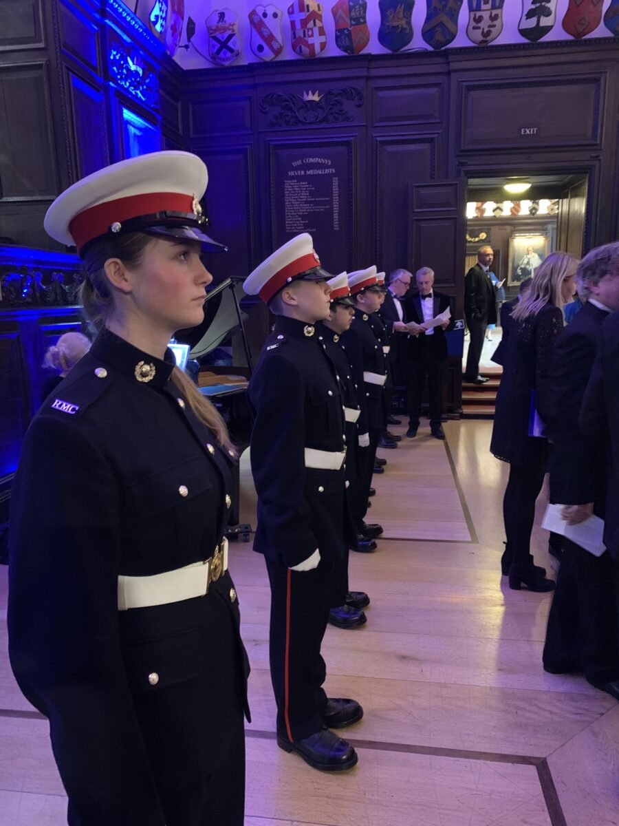 Student cadets stood in a line