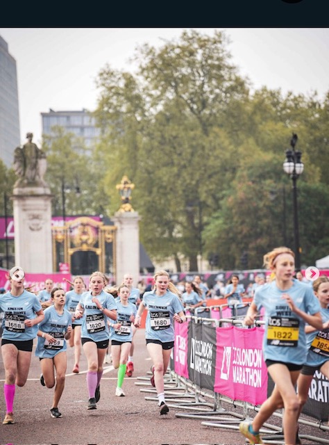 Student after running the mini London marathon